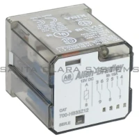 ALLEN BRADLEY 700-HB33Z12 700-HB GENERAL PURPOSE BLADE BASE RELAY, 15 AMP CONTACT, 3PDT, 12V DC