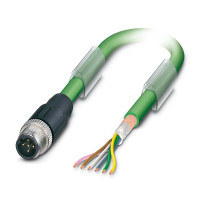 BUS SYSTEM CABLE, INTERBUS, 5-POSITION, PUR HALOGEN-FREE, GREEN RAL 6017, SHIELDED, PLUG, STRAIGHT M12, B-CODED, ON SOCKET, STRAIGHT M12, B-CODED, CABLE LENGTH: 5 M; SAC-5P-M12MSB/ 5,0-900/M12FSB