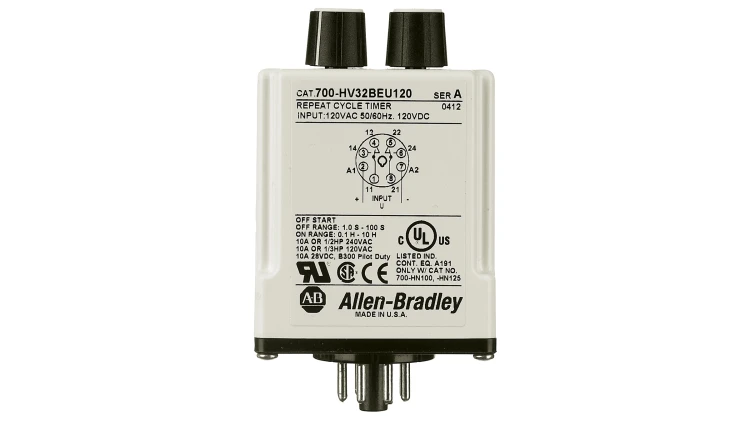 ALLEN BRADLEY 700-HS22EU120 700-HS SINGLE RANGE SQUARE BASE TIMING RELAY