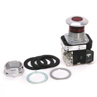 ALLEN BRADLEY 800TC-FXQ24RA1 30.5MM TYPE 4/13 2 POS. PB-ILLUM., PUSH-PULL, RED, MUSHRM HD, INCAND., 24V AC/DC, 1 NCLB-1 NO, FINGER SAFE GUARDS