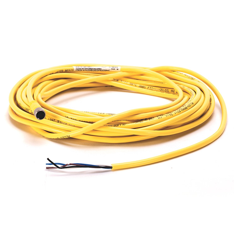 ALLEN BRADLEY 889P-F4AB-2 PICO (M8), FEMALE, STRAIGHT, 4-PIN, PVC CABLE, YELLOW, UNSHIELDED, IEC COLOR CODED, NO CONNECTOR, 2 METER (6.56 FEET)