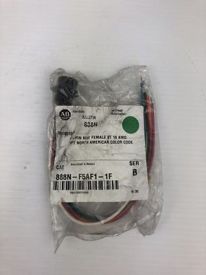 ALLEN BRADLEY 888N-F5AFA1-1F RECEPTACLE, MINI, 5-PIN FEMALE, 1/2NPT, AUTO COLOR CODE, 1FT ALLEN BRADLEY 888N-F5AFA1-1F RECEPTACLE, MINI, 5-PIN FEMALE, 1/2NPT, AUTO COLOR CODE, 1FT
