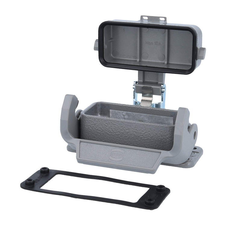 BULKHEAD HOUSING, SIZE 10A, METAL; SERIES:HAN-MODULAR; ACCESSORY TYPE:BULKHEAD HOUSING; FOR USE WITH:HAN 10A; CONNECTOR SHELL SIZE:10A; CONNECTOR BODY BULKHEAD HOUSING, SIZE 10A, METAL; SERIES:HAN-MODULAR; ACCESSORY TYPE:BULKHEAD HOUSING; FOR USE WITH:HAN 10A; CONNECTOR SHELL SIZE:10A; CONNECTOR BODY