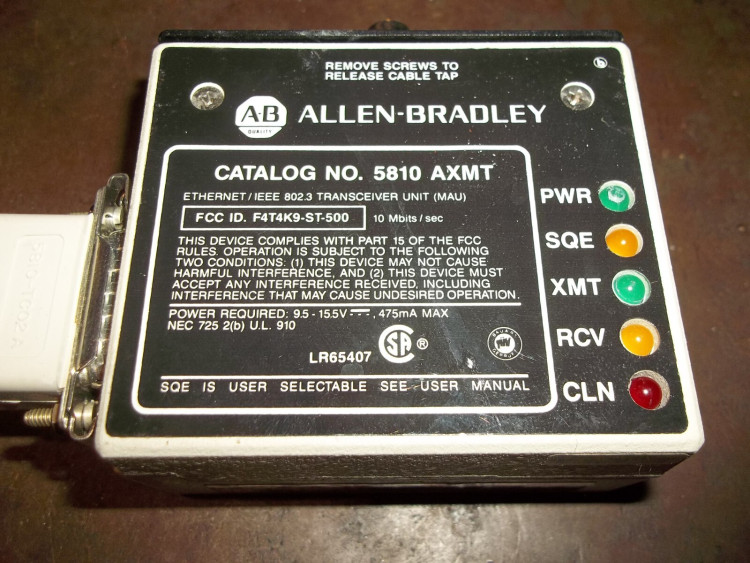 ALLEN BRADLEY 5810-TC02 ETHERNET TRANSCEIVER CABLE 6.5 FT ALLEN BRADLEY 5810-TC02 ETHERNET TRANSCEIVER CABLE 6.5 FT