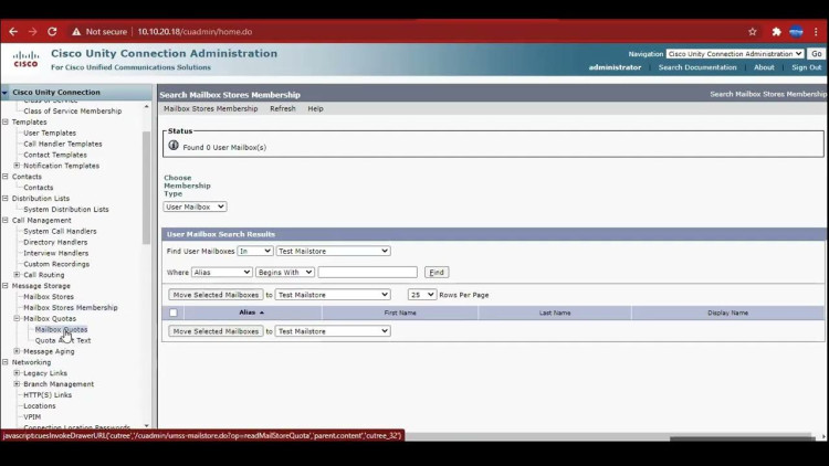 Unity Connection 7.1 VM Mailboxes, IMAP and Inbox - Domino
