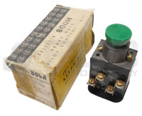 ALLEN BRADLEY 800H-AK1B PUSHBUTTON 600VAC 10AMP MAX 2NO/2NC FLUSH HD GREEN