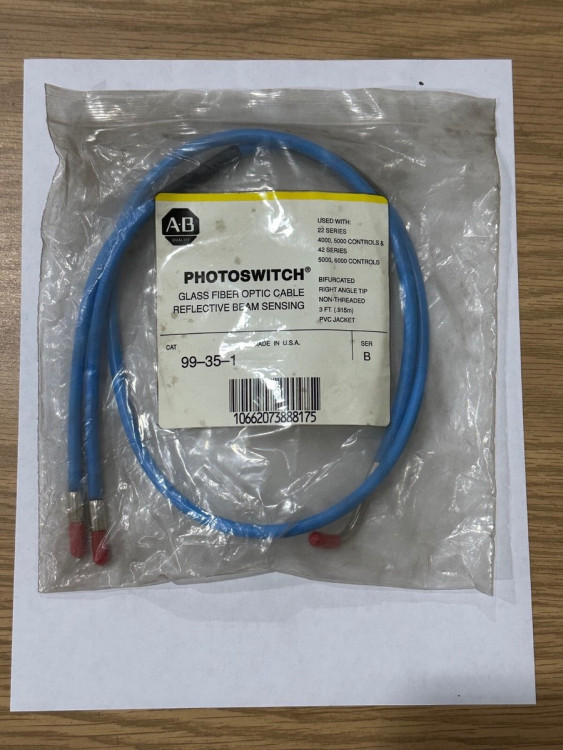 ALLEN BRADLEY 99-35-1 FIBER OPTIC CABLE AND ADAPTER