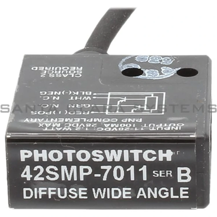ALLEN BRADLEY 42SMP-7011 PHOTOELECTRIC SENSORS, MINIATURE RECTANGULAR, WIDE ANGLE DIFFUSE, SENSING RANGE 280 MM, 11 - 28 VDC, PNP, COMPLEMENTARY OUTPUTS, CABLE 2 M