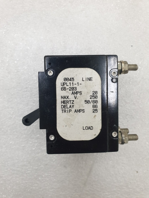 AIRPAX UPL11-1-66-203-C CIRCUIT BREAKER 20AMP 2POLE 277VAC