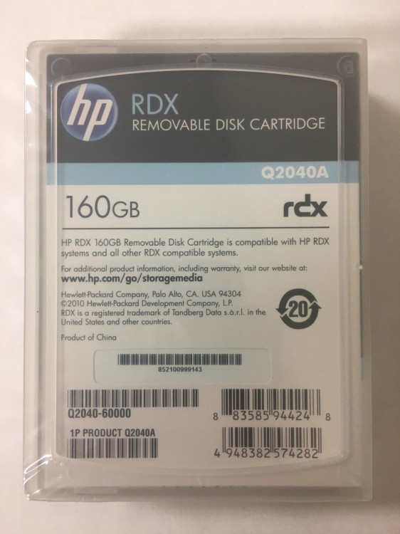 HP RDX 160Gb data cartridge