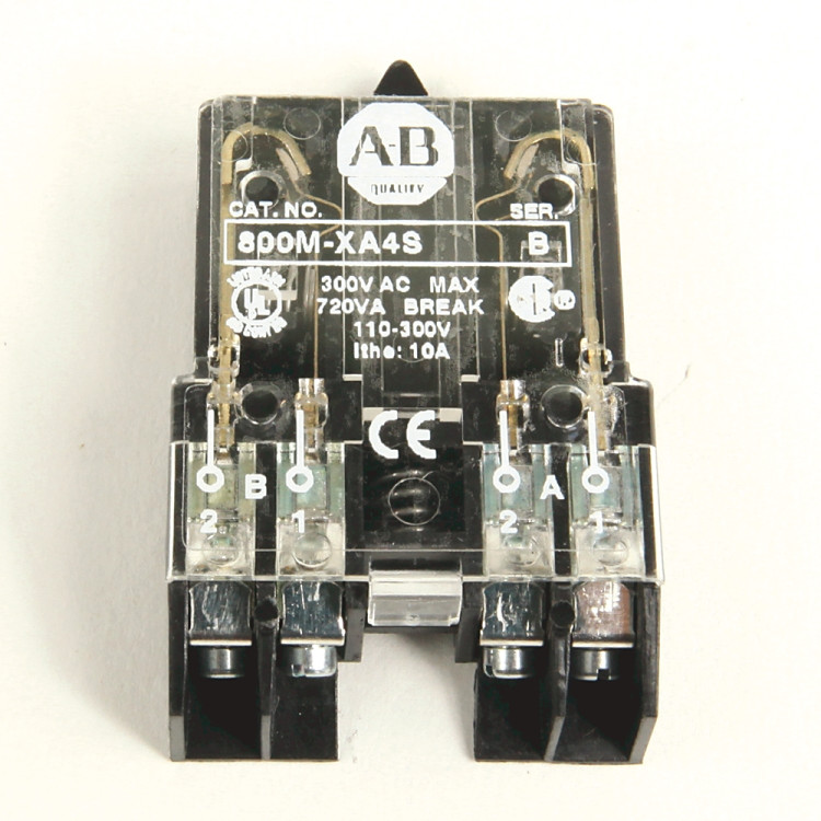 ALLEN BRADLEY 800M-XA4S 800M CONTACT BLOCKS, STANDARD, SMALL SCREW TERMINAL WITH PRESSURE PLATES, 2 N.C ALLEN BRADLEY 800M-XA4S 800M CONTACT BLOCKS, STANDARD, SMALL SCREW TERMINAL WITH PRESSURE PLATES, 2 N.C