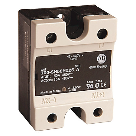 ALLEN BRADLEY 700-SH25HZ25 HOCKEY PUCK STYLE, SOLID-STATE RELAY, W/ LED DIAG. INDICATOR, W/ ZERO CROSS FUNCTION, RATED OUTPUT OF 25 AMP 200...480V AC, RATED INPUT OF 5...24V DC ALLEN BRADLEY 700-SH25HZ25 HOCKEY PUCK STYLE, SOLID-STATE RELAY, W/ LED DIAG. INDICATOR, W/ ZERO CROSS FUNCTION, RATED OUTPUT OF 25 AMP 200...480V AC, RATED INPUT OF 5...24V DC