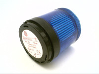 ALLEN BRADLEY 855T-B10TL6 CONTROL TOWER STACK LIGHT, BLACK HOUSING, 120V AC FULL VOLTAGE, BLUE STEADY LED (SOCKET MOUNT)