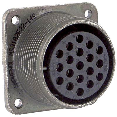 AMPHENOL MS-3102E-20-27S CIRCULAR CONN, RCPT, SIZE 20, 14POS, BOX; CONNECTOR TYPE:CIRCULAR MILITARY; SERIES:MIL-DTL-5015; CONNECTOR BODY MATERIAL:ALUMINIUM ALLOY; GENDER:RECEP AMPHENOL MS-3102E-20-27S CIRCULAR CONN, RCPT, SIZE 20, 14POS, BOX; CONNECTOR TYPE:CIRCULAR MILITARY; SERIES:MIL-DTL-5015; CONNECTOR BODY MATERIAL:ALUMINIUM ALLOY; GENDER:RECEP