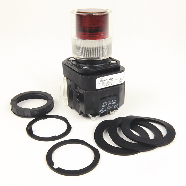 ALLEN BRADLEY 800H-PRA16R PUSHBUTTON ILLUMINATED MOMENTARY RED 120V 50/60HZ ALLEN BRADLEY 800H-PRA16R PUSHBUTTON ILLUMINATED MOMENTARY RED 120V 50/60HZ