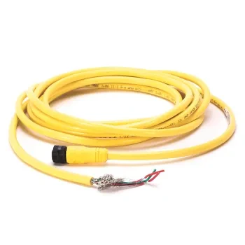 ALLEN BRADLEY 889R-R3AEA-5 AC MICRO (DUAL KEY), FEMALE, R-ANG, 3-PIN, PVC CABLE, YELLOW, UNSHIELDED, AUTOMOTIVE COLOR CODED, NO CONNECTOR, 5 METER (16.4 FEET)