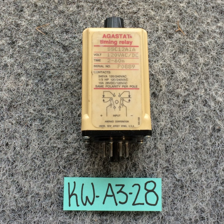 AGASTAT SSC12AIA TIME DELAY RELAY 120VAC 2-60M AGASTAT SSC12AIA TIME DELAY RELAY 120VAC 2-60M