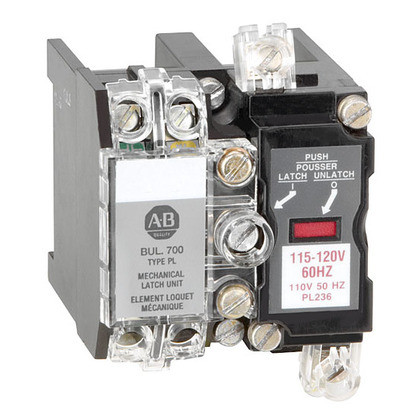 ALLEN BRADLEY 700-PLLA1 MECHANICAL LATCH, NO CONTACT RATING, 110V 50HZ / 115-120V 60HZ