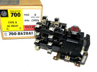 ALLEN BRADLEY 700-N620A1 CONTROL RELAY 10AMP 8POLE 6NO/2NC COIL 110/120VAC