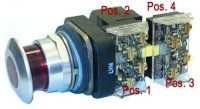 ALLEN BRADLEY 800T-FXMQ10GA7 30.5MM TYPE 4/13 3 POS PUSH-PULL PB-ILLUM., OUT/CNTR/IN-MOM/MAINT/MAINT, GREEN, MUSHRM HD, INCAND., 120V AC, 1 NCLB-1 NC