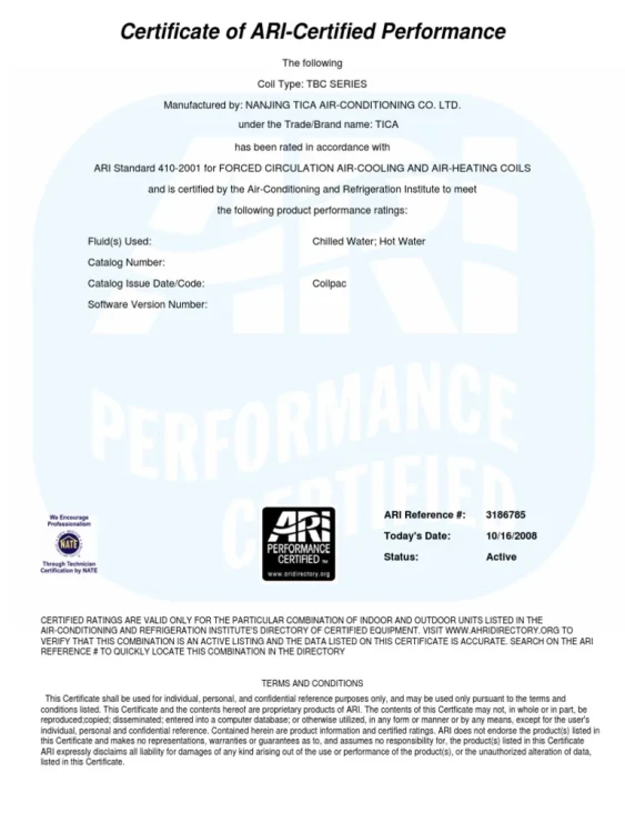 ARI Agent License Certificate