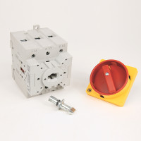 ALLEN BRADLEY 194E-Y100-1753-6N LOAD SWITCH IN THERMOPLASTIC ENCLOSURE IP65, SIZE 100 A, PG-KNOCKOUT, ON-OFF SWITCH, 3 POLES, ACTUATOR DISCONNECT/EMERGENCY STOP TYPE, YELLOW FRAME, RED KNOB RING, PROVISION FOR 3 PADLOCKS