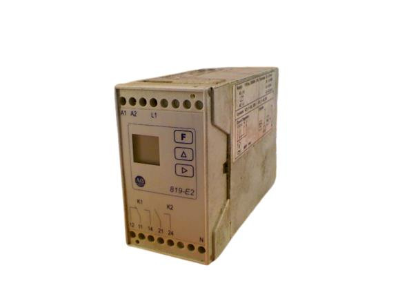ALLEN BRADLEY 819-E2D MOTOR ROTATION MONITOR, FREQUENCY 20...249 HZ, BACK EMF 690V AC MAX (IEC), 600V AC MAX (CSA/UL), 115V AC ALLEN BRADLEY 819-E2D MOTOR ROTATION MONITOR, FREQUENCY 20...249 HZ, BACK EMF 690V AC MAX (IEC), 600V AC MAX (CSA/UL), 115V AC