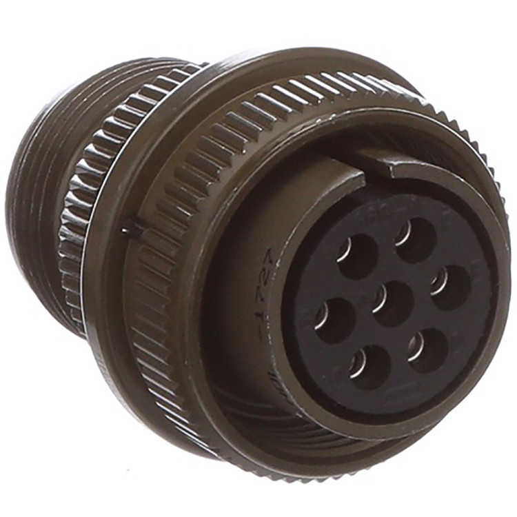 AMPHENOL MS3106A16S-1S MS/STANDARD CYLINDRICAL MIL-C-5015 TYPE CONNECTORS, STRAIGHT BODY STYLE, SOLDER TERMINATION, 16S SHELL SIZE, 16S-1 INSERT ARRANGEMENT, PLUG GENDER, 7