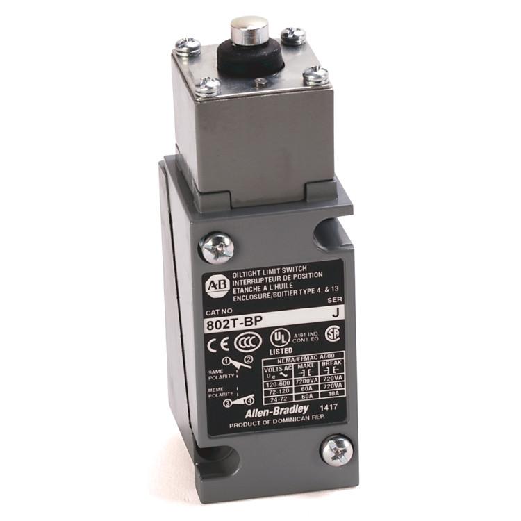 ALLEN BRADLEY 802T-BPV LIMIT SWITCH 10AMP 1NO/1NC TOP PLUNGER ALLEN BRADLEY 802T-BPV LIMIT SWITCH 10AMP 1NO/1NC TOP PLUNGER