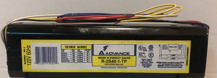 ADVANCE BALLAST R2S40TPWSI BALLAST MAG (2) F40T12 RS 120V ADVANCE BALLAST R2S40TPWSI BALLAST MAG (2) F40T12 RS 120V