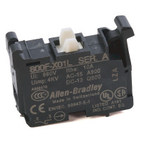 ALLEN BRADLEY 800F-X01L 22.5MM PB LATCH MOUNT, SCREW CONTACT BLOCK, 1 N.C.L.B.