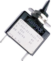 AIRPAX T112100A0111ALV CIRCUIT BREAKER, HYD-MAG, 1P, 250V, 1A; INPUT VOLTAGE VAC:250V; NO. OF POLES:1; CURRENT RATING:1A; INTERRUPTING CAPACITY:0.5KA; DIELECTRIC STRENGTH:1.