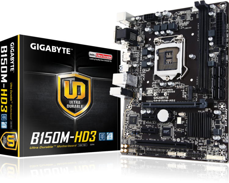 MB Gigabyte GA-B150M-HD3 DDR3 LGA1151 Intel B150 2xDDR3 mATX AC`97 8ch(7.1) GbLAN+VG MB Gigabyte GA-B150M-HD3 DDR3 LGA1151 Intel B150 2xDDR3 mATX AC`97 8ch(7.1) GbLAN+VG