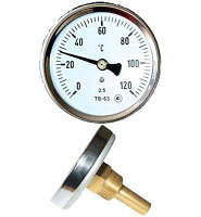 Термометры ТБ с осевым штуцером ТБ  63 /  50  (0  +120)  кл.2,5