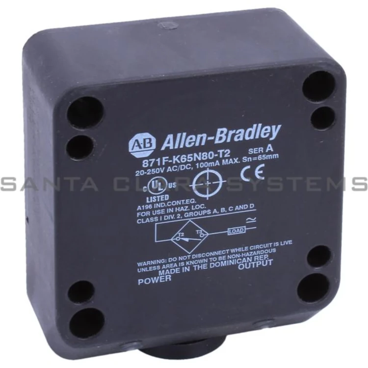 ALLEN BRADLEY 871F-K65N80-T2 INDUCTIVE PROXIMITY SENSORS, FLAT PACK, AC/DC, 2-WIRE, UNSHIELDED, HEAD SIZE 83 MM, SENSING RANGE 65 MM, NO, 10 HZ SWITCHING FREQUENCY, CONDUIT PG NPT ALLEN BRADLEY 871F-K65N80-T2 INDUCTIVE PROXIMITY SENSORS, FLAT PACK, AC/DC, 2-WIRE, UNSHIELDED, HEAD SIZE 83 MM, SENSING RANGE 65 MM, NO, 10 HZ SWITCHING FREQUENCY, CONDUIT PG NPT