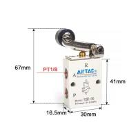 AIRTAC S3R-06 MANUAL VALVE ROLLER TYPE 3/2