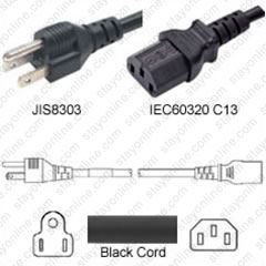 AC Power Cord (Japan), C13, JIS C 8303, 2.5m AC Power Cord (Japan), C13, JIS C 8303, 2.5m
