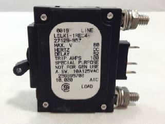 AIRPAX LELK1-1REC4-27129-957 CIRCUIT BREAKER 100AMP 1-POLE 80VOLT