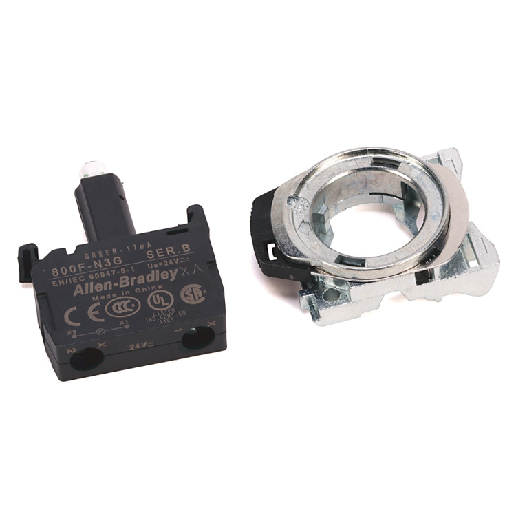 ALLEN BRADLEY 800F-MN5G METAL LATCH AND POWER MODULE, INTEGRATED LED, SCREW TERMINALS, 120 V AC, GREEN LED ALLEN BRADLEY 800F-MN5G METAL LATCH AND POWER MODULE, INTEGRATED LED, SCREW TERMINALS, 120 V AC, GREEN LED