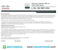 SEC No Payload Encryption E PAK for Cisco 3900 Series