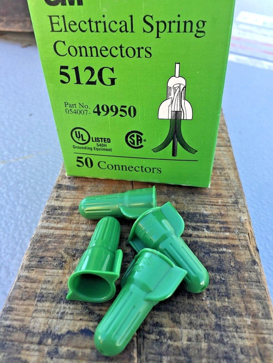 3M 512G-BULK PRICE / EA, MINBUY(10000), GREEN SPRING GROUNDING CONNECTOR (500/BAG) (BULK)