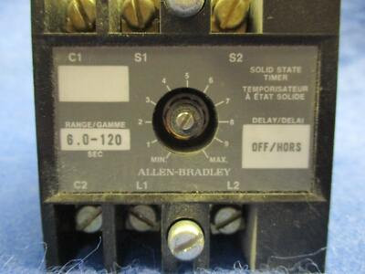 ALLEN BRADLEY 700-PSUA1 SOLID STATE TIMING MODULE, OFF-DELAY, SELF CONTAINED POTENTIOMETER, 6.0 - 120.0 SECOND TIMING RANGE ALLEN BRADLEY 700-PSUA1 SOLID STATE TIMING MODULE, OFF-DELAY, SELF CONTAINED POTENTIOMETER, 6.0 - 120.0 SECOND TIMING RANGE
