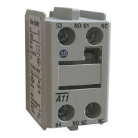 ALLEN BRADLEY 100-FA11 AUXILIARY CONTACT BLOCK, FRONT MOUNTING TO BULLETIN 100-C - CONTACTORS, 2-POLE, 1 N.O. + 1 N.C.