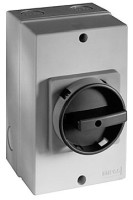 ALLEN BRADLEY 194E-Y40-1753-6N LOAD SWITCH IN THERMOPLASTIC ENCLOSURE IP65, SIZE 40 A, PG-KNOCKOUT, ON-OFF SWITCH, 3 POLES, ACTUATOR DISCONNECT/EMERGENCY STOP TYPE, YELLOW FRAME, RED KNOB RING, PROVISION FOR 3 PADLOCKS