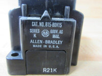 ALLEN BRADLEY 815-BOV15 OVERLOAD RELAY 600VAC MAX