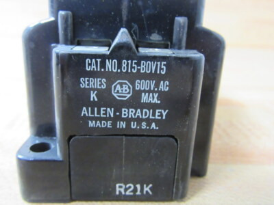 ALLEN BRADLEY 815-BOV15 OVERLOAD RELAY 600VAC MAX ALLEN BRADLEY 815-BOV15 OVERLOAD RELAY 600VAC MAX
