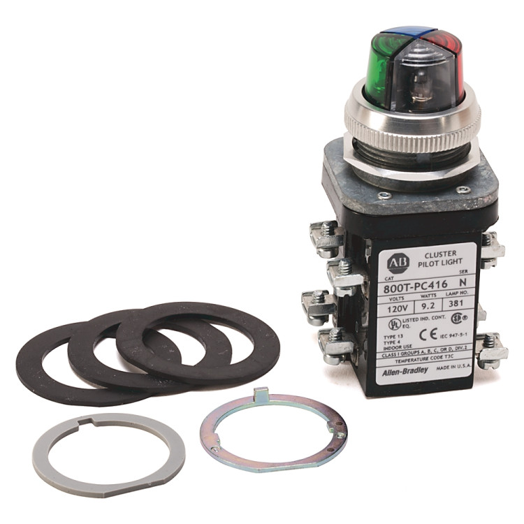 ALLEN BRADLEY 800T-PC216XAXB PILOT LIGHT 2CLUSTER 120V TRANSF TYP AMBER/ BLUE ALLEN BRADLEY 800T-PC216XAXB PILOT LIGHT 2CLUSTER 120V TRANSF TYP AMBER/ BLUE