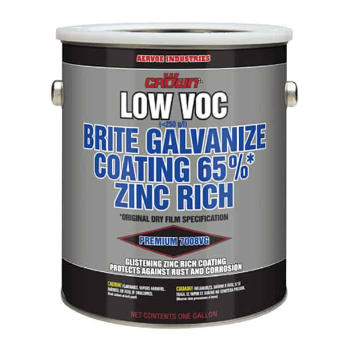 AERVOE INDUSTRIES 7008VG (PRICE/GA) LOW VOC BRITE GALV <100G/L. AERVOE INDUSTRIES 7008VG (PRICE/GA) LOW VOC BRITE GALV <100G/L.