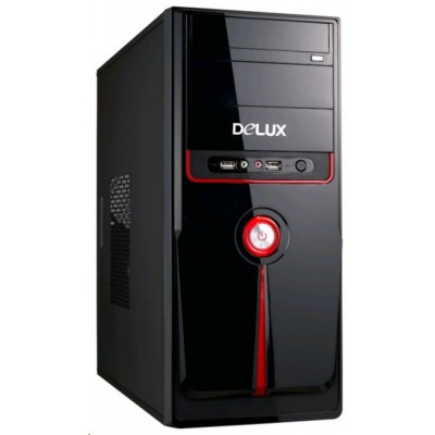 Корпус Delux DLC-MV871 ATX, USB Hub, Audio, Чёрный Глянец, Без Б/П, Заводская Сборка (Original)