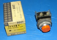 ALLEN BRADLEY 800T-B3D2 PUSHBUTTON ORANGE EXTENDED HEAD W/1NC CONTACT